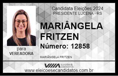 Candidato MARIÂNGELA FRITZEN 2024 - PRESIDENTE LUCENA - Eleições