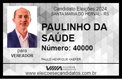 Candidato PAULINHO DA SAÚDE 2024 - SANTA MARIA DO HERVAL - Eleições