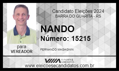 Candidato NANDO 2024 - BARRA DO GUARITA - Eleições