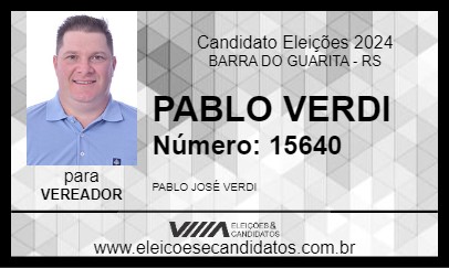 Candidato PABLO VERDI 2024 - BARRA DO GUARITA - Eleições