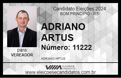 Candidato ADRIANO ARTUS 2024 - BOM PRINCÍPIO - Eleições