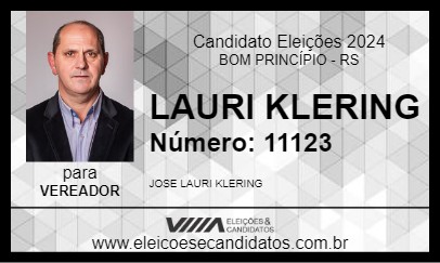 Candidato LAURI KLERING 2024 - BOM PRINCÍPIO - Eleições