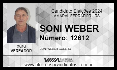 Candidato SONI WEBER 2024 - AMARAL FERRADOR - Eleições