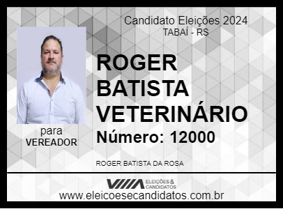 Candidato ROGER BATISTA VETERINÁRIO 2024 - TABAÍ - Eleições