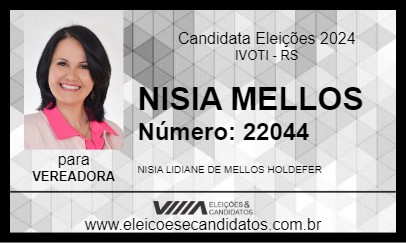 Candidato NISIA MELLOS 2024 - IVOTI - Eleições