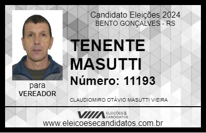 Candidato TENENTE MASUTTI 2024 - BENTO GONÇALVES - Eleições