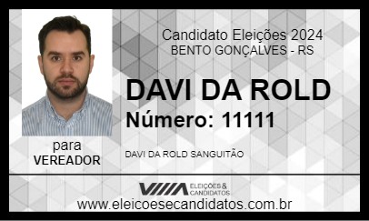 Candidato DAVI DA ROLD 2024 - BENTO GONÇALVES - Eleições