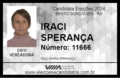 Candidato IRACI SPERANÇA 2024 - BENTO GONÇALVES - Eleições