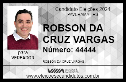 Candidato ROBSON DA CRUZ VARGAS 2024 - PAVERAMA - Eleições