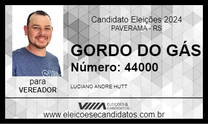 Candidato GORDO DO GÁS 2024 - PAVERAMA - Eleições