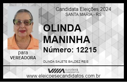 Candidato OLINDA MANINHA 2024 - SANTA MARIA - Eleições