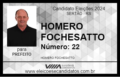 Candidato HOMERO FOCHESATTO 2024 - SERTÃO - Eleições