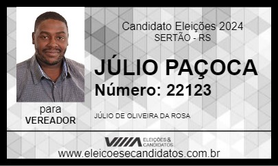 Candidato JÚLIO PAÇOCA 2024 - SERTÃO - Eleições