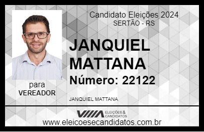 Candidato JANQUIEL MATTANA 2024 - SERTÃO - Eleições