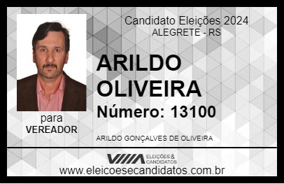 Candidato ARILDO OLIVEIRA 2024 - ALEGRETE - Eleições