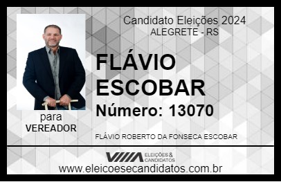 Candidato FLÁVIO ESCOBAR 2024 - ALEGRETE - Eleições