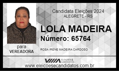 Candidato LOLA MADEIRA 2024 - ALEGRETE - Eleições