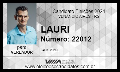 Candidato LAURI  2024 - VENÂNCIO AIRES - Eleições