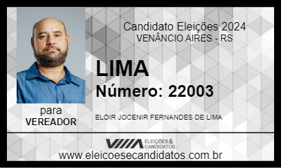 Candidato LIMA 2024 - VENÂNCIO AIRES - Eleições