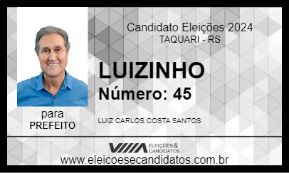 Candidato LUIZINHO 2024 - TAQUARI - Eleições