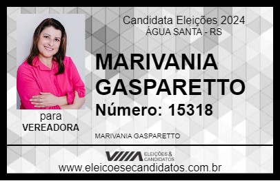 Candidato MARIVANIA GASPARETTO 2024 - ÁGUA SANTA - Eleições