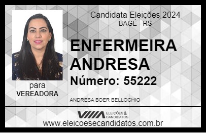 Candidato ENFERMEIRA ANDRESA 2024 - BAGÉ - Eleições