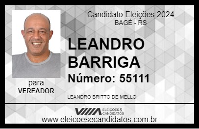 Candidato LEANDRO BARRIGA 2024 - BAGÉ - Eleições