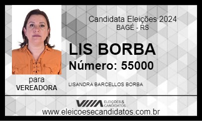 Candidato LIS BORBA 2024 - BAGÉ - Eleições