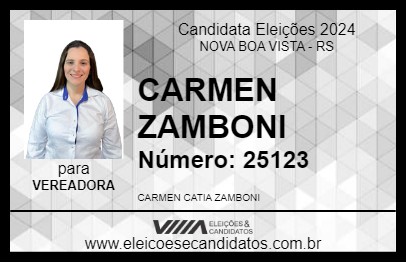 Candidato CARMEN ZAMBONI 2024 - NOVA BOA VISTA - Eleições