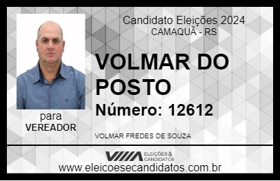 Candidato VOLMAR DO POSTO 2024 - CAMAQUÃ - Eleições