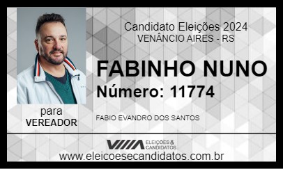 Candidato FABINHO NUNO 2024 - VENÂNCIO AIRES - Eleições