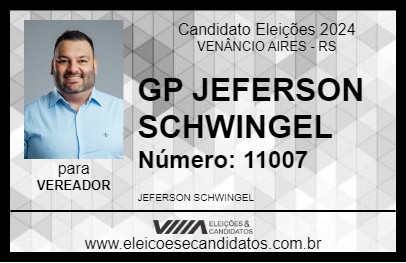 Candidato GP JEFERSON SCHWINGEL 2024 - VENÂNCIO AIRES - Eleições