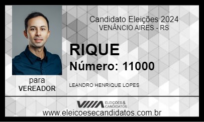 Candidato RIQUE 2024 - VENÂNCIO AIRES - Eleições