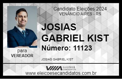 Candidato JOSIAS GABRIEL KIST 2024 - VENÂNCIO AIRES - Eleições