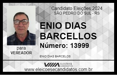 Candidato ENIO DIAS BARCELLOS 2024 - SÃO PEDRO DO SUL - Eleições