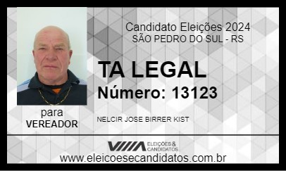 Candidato TA LEGAL  2024 - SÃO PEDRO DO SUL - Eleições