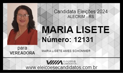 Candidato MARIA LISETE 2024 - ALECRIM - Eleições