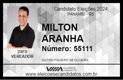 Candidato MILTON ARANHA 2024 - PANAMBI - Eleições