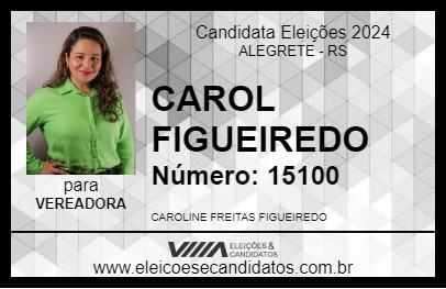 Candidato CAROL FIGUEIREDO 2024 - ALEGRETE - Eleições