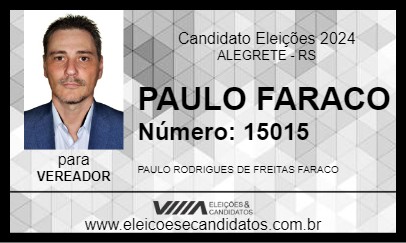 Candidato PAULO FARACO 2024 - ALEGRETE - Eleições