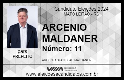 Candidato ARCENIO MALDANER 2024 - MATO LEITÃO - Eleições