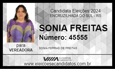 Candidato SONIA FREITAS 2024 - ENCRUZILHADA DO SUL - Eleições