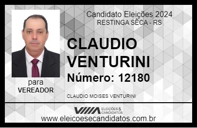 Candidato CLAUDIO VENTURINI 2024 - RESTINGA SÊCA - Eleições