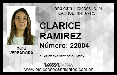 Candidato CLARICE RAMIREZ 2024 - CACHOEIRINHA - Eleições