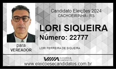 Candidato LORI SIQUEIRA 2024 - CACHOEIRINHA - Eleições