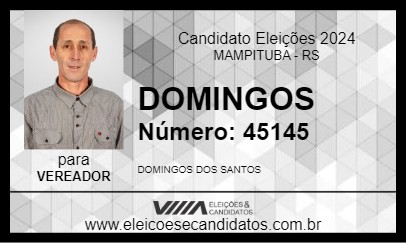 Candidato DOMINGOS 2024 - MAMPITUBA - Eleições