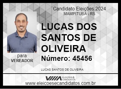 Candidato LUCAS DOS SANTOS DE OLIVEIRA 2024 - MAMPITUBA - Eleições