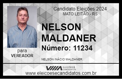 Candidato NELSON MALDANER 2024 - MATO LEITÃO - Eleições