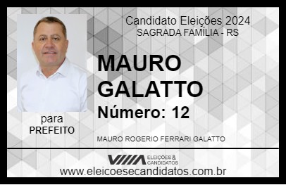 Candidato MAURO GALATTO 2024 - SAGRADA FAMÍLIA - Eleições