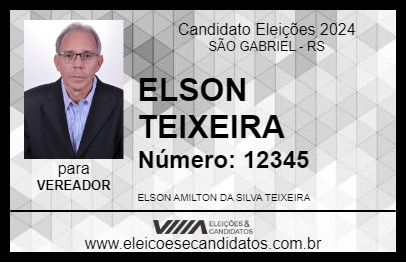 Candidato ELSON TEIXEIRA 2024 - SÃO GABRIEL - Eleições